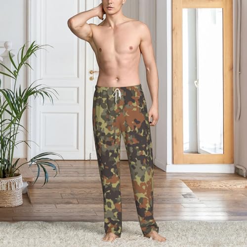 Beige Military Flecktarn Camouflage Men'S Pajama Pants Soft Pj Sleepwear Pants For Men4