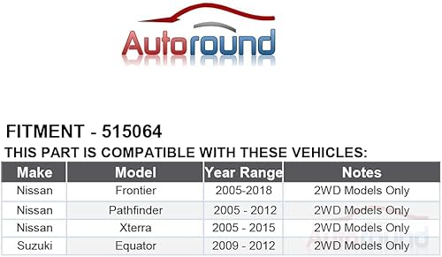 Miniatura 2 de Autoround 515064 2WD buje de rueda delantera y conjunto de cojinetes de repuesto para Nissan Frontier 2005-2018Pathfinder 05-12Xterra 05-15, Suzuki