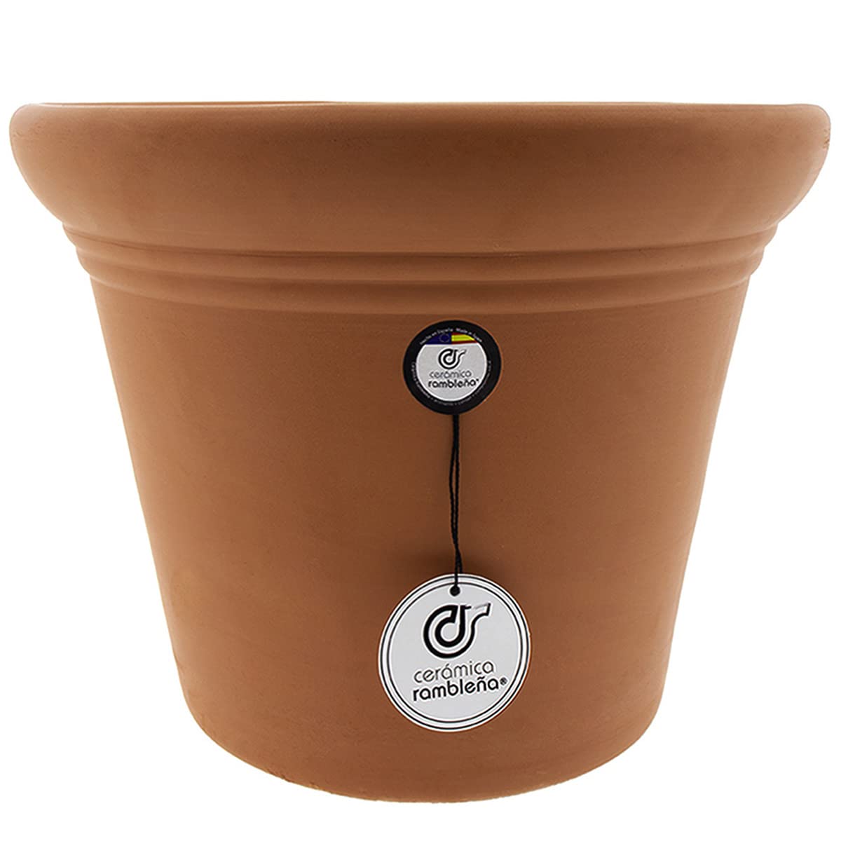 CERÁMICA RAMBLEÑA | Maceta Grande | Maceta Original | Maceta Exterior | Maceta de Barro Rojo Rambleña - Terracota | 30x30x25 cm