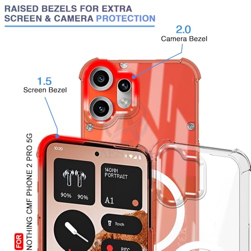 Image of AESTMO Clear Back Cover for CMF Phone 2 Pro 5G | 360 Protection | Transparent Back Cover (PC + TPU, Compatible with MagSafe Accessories, Transparent Bumper)