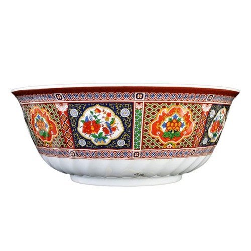 Thunder Group 12-Pack Peacock Collection Swirl Bowl, 6-Inch Diameter, Red