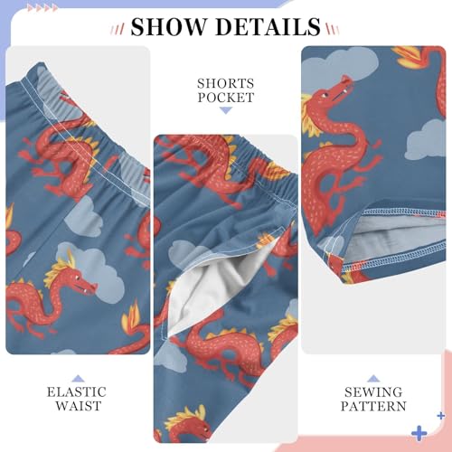 ALAZA Red Dragon Cloud Blue Pajama Lounge Pants Long Sleep Pajama Bottoms with Pockets4