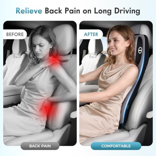 Image of FLORICH Memory Foam Lumbar Support and Headrest Pillow for Car Ergonomic Integrated Widened Design Head Neck Lumbar Support Breathable Washable Cushion for Car Truck Seat Long Driving Back Pain Relief