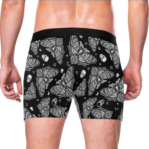 Men's Gothic Gothic Skull Moth Boxer Briefs Soft Comfort Sports Underwear S-XXL3