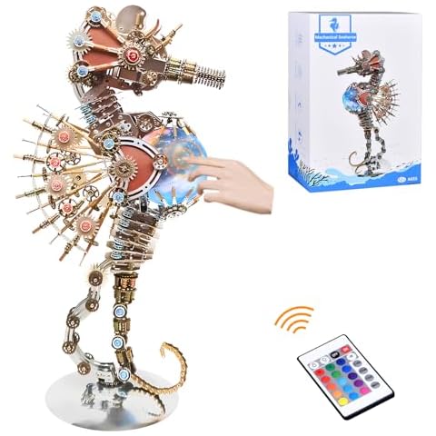 3D Metal Seahorse Puzzle with LED Light Cover