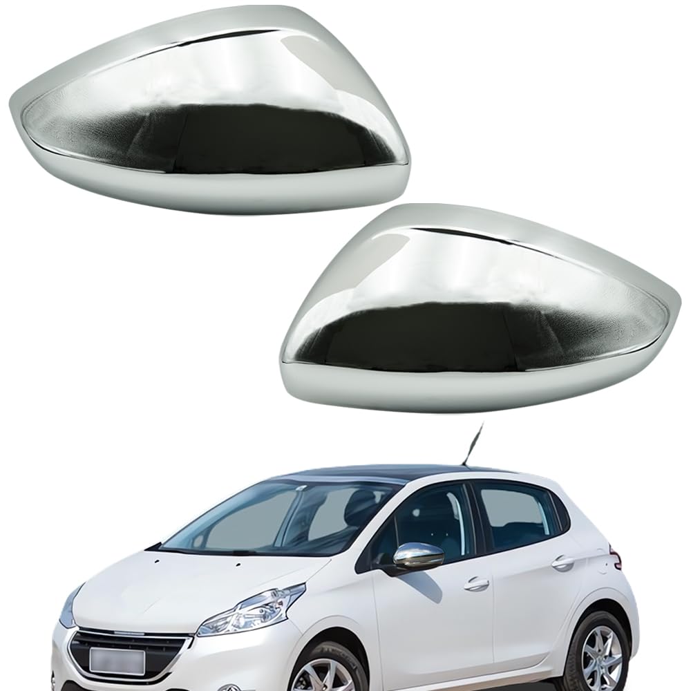 Cubierta de Espejo Retrovisor, Funda para Espejo de Coche Carcasa de Espejo Retrovisor de Coche Accesorios de Repuesto Compatible con Peugeot 208 2013-2019