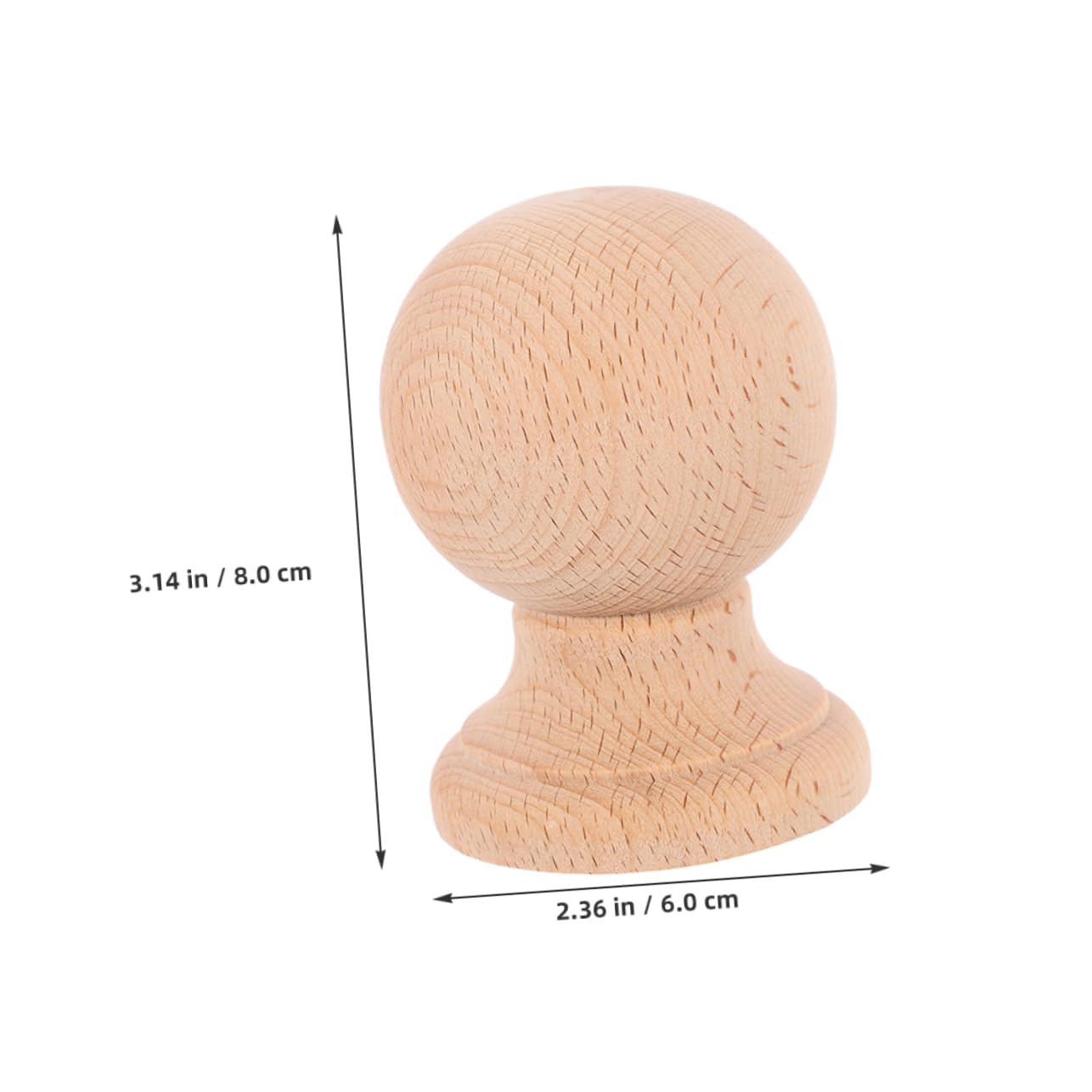 Roman Style Solid Wood Decorative Finials for Curtain Rods Wooden Spindle Cap Unfinished Decorative Finials