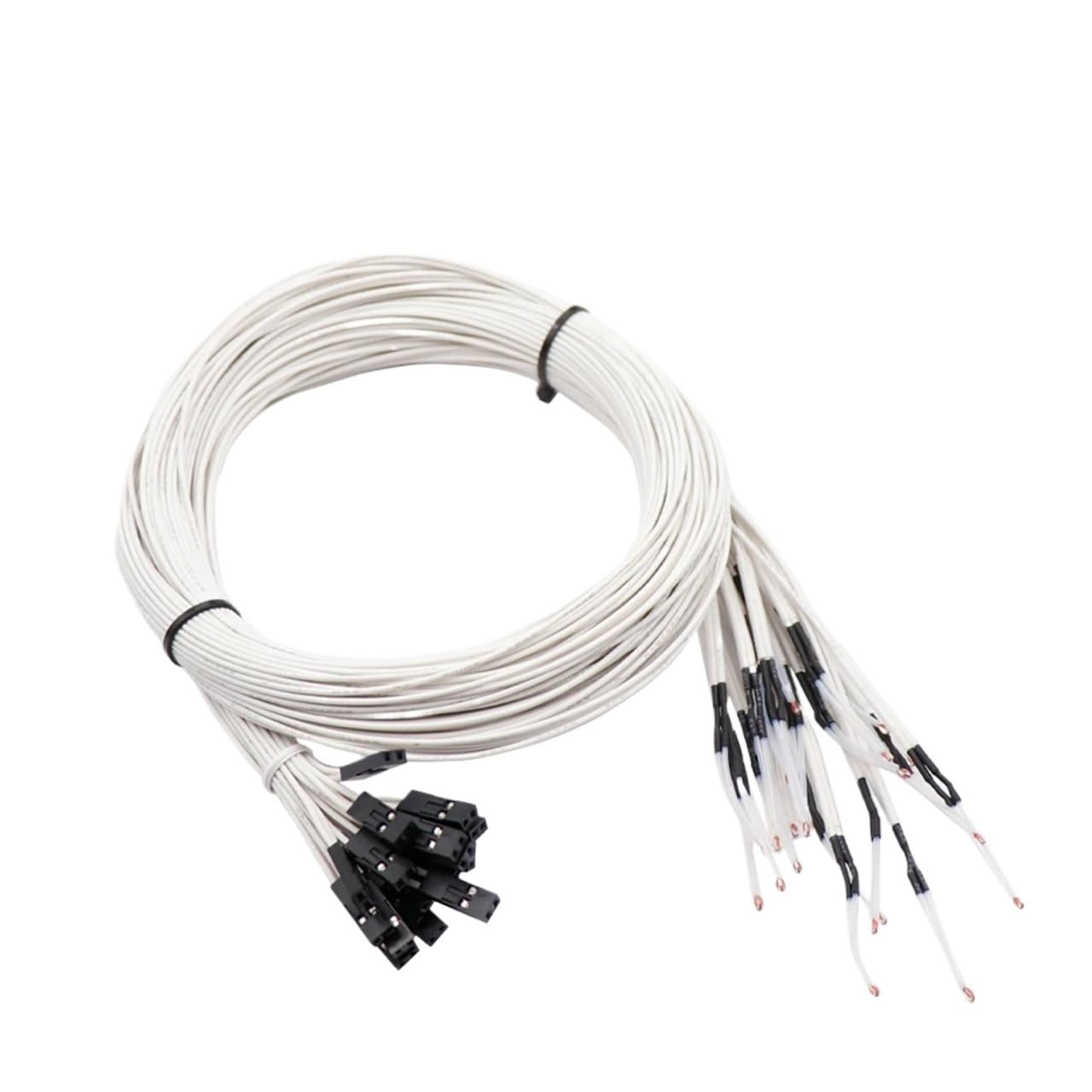 Termistor NTC Sensor Vidrio Sonda Temperatura Impresora 3D | Detección precisa, cable flexible, cama caliente, duradero(Without Terminal,20pcs)