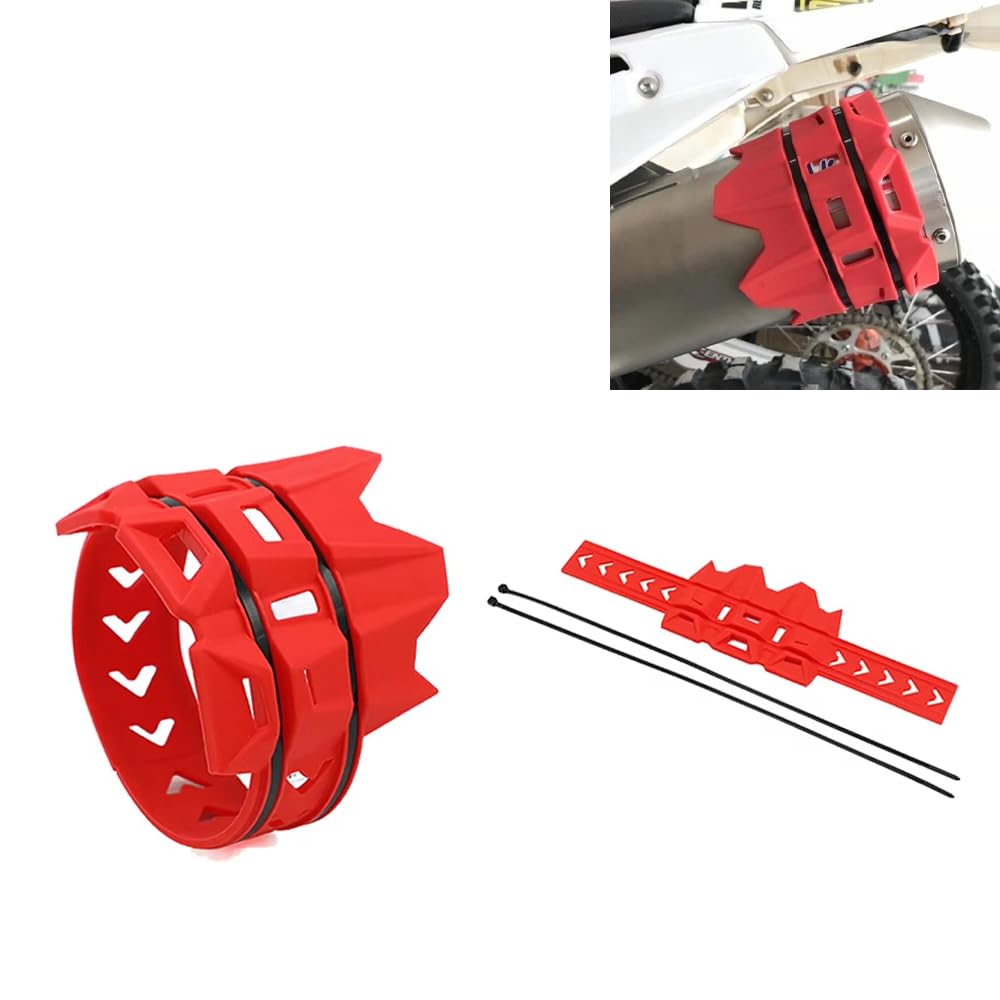 Woniyal Exhaust Guard for SH-N31/GSXR600 1997-2003, Muffler Protector Heat Resistant Silencer Shield Crash Bar Motocross Accessory Tailpipe Protection,Red