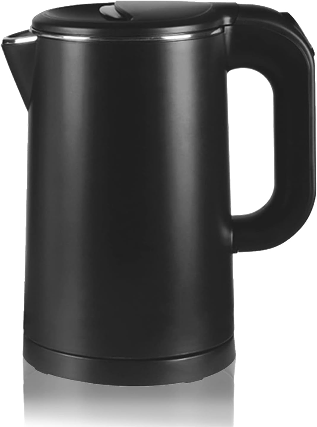 Hervidor eléctrico de ebullición silenciosa, Acero Inoxidable, 1000 W, ebullición rápida de 0,8 litros, Apagado automático, Tetera de café/Negro, Blanco