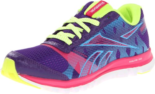 Reebok Sublite Duo Chase Running Shoe (Little Kid/Big Kid),Kaliedoscope Violet/Blue Blink/Pink/Yellow/White,11 M US Little Kid