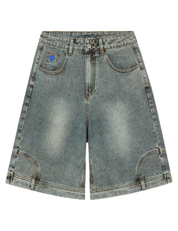 Aelfric Eden Damen Washed Reverse Jorts Baggy Herren Vintage Jeans Shorts Unisex Weites Bein Jeansshorts Sommer Denim Kurze Hosen Y2K