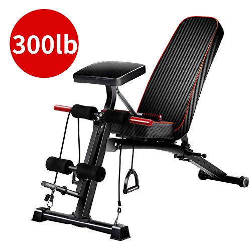 Adjustable 90°Flat Bench Training Bench for Full Body Workout Multifunctional Foldable Fitness Flat