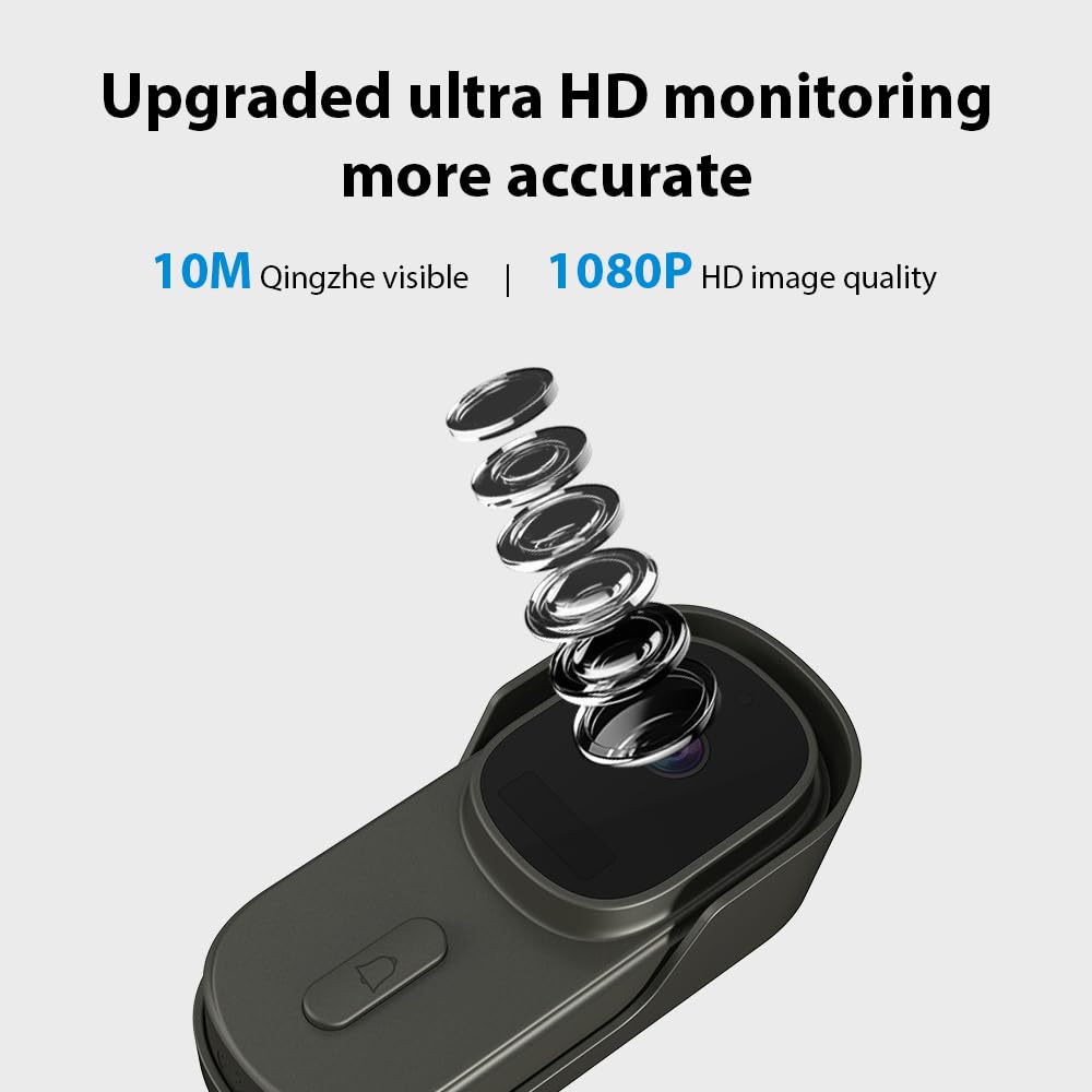 Videocitofono Wireless Telecamera 1080P WiFi Campanello Intelligente con APP IP65 Impermeabile Visione Notturna Bidirezionale Archiviazione Gratuita per la Sicurezza Domestica