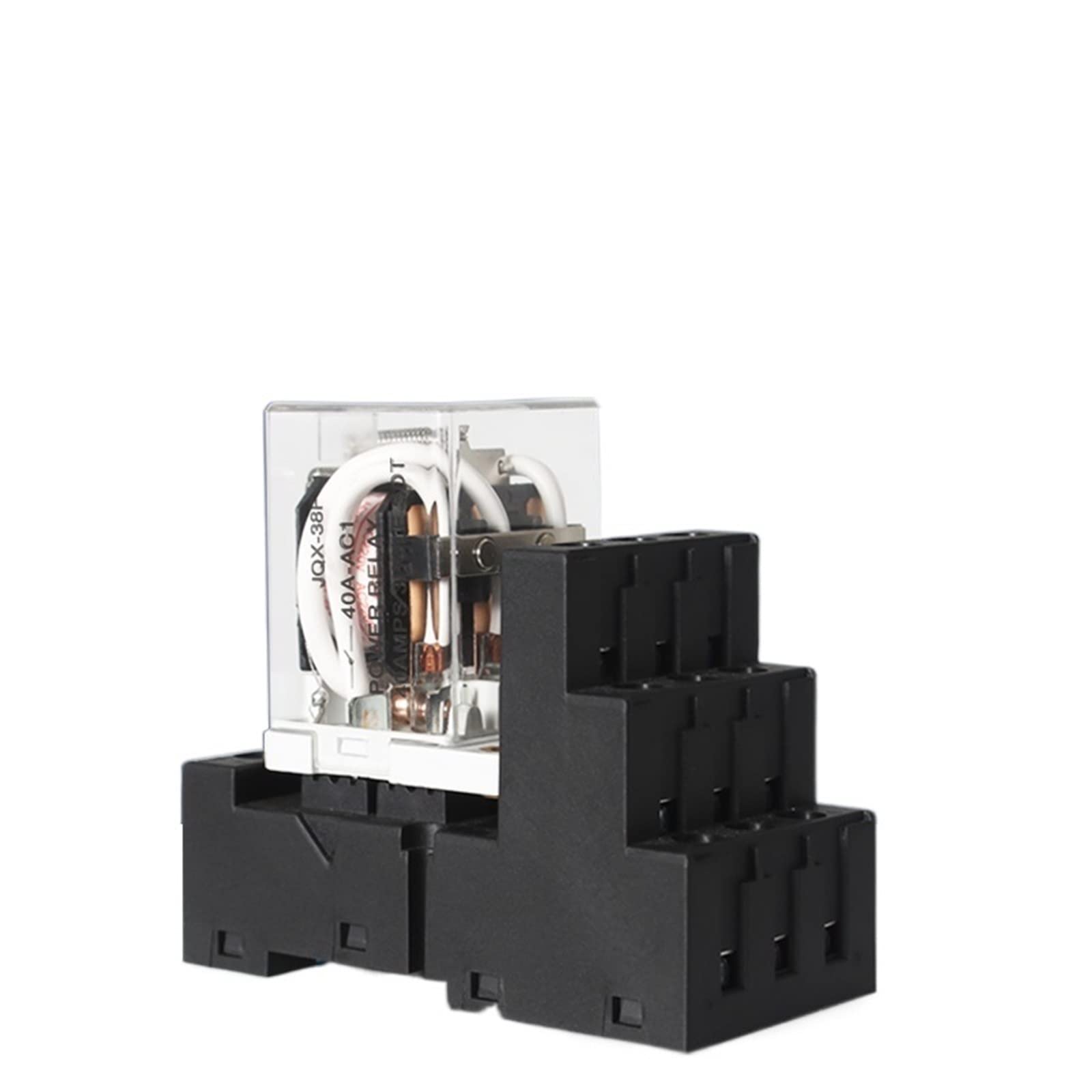 Zwischenrelais JQX-38F 3Z 40A Leistungsrelais mit Sockel 11-polig DC12V DC24V AC220V Ersatzteile (Size : 24VAC)