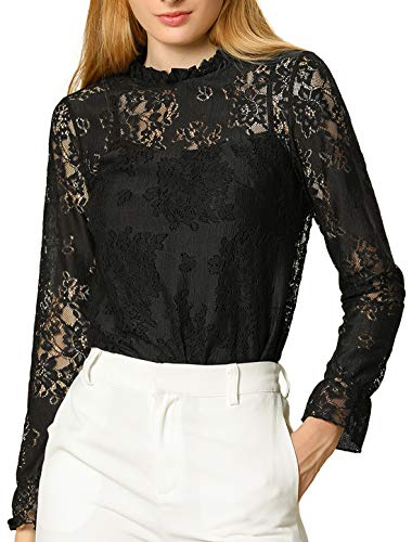 Allegra K Donna Pizzo Lace Floreale Pura Blocco