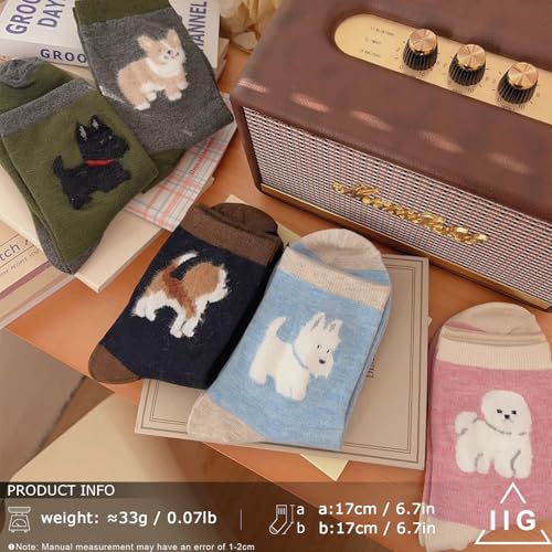 Image of IIG 5 Pairs Womens Novelty Cute Crew Socks Colorful Funny Ankle Socks Gifts for Womens Socks
