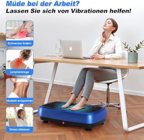 Bild 4 - Vibrationsplatte, Vibrationsplatte Testsieger 2025 Verbesserte mit Doppelmotoren für Abnehmen, Ganzkörpertraining - Massagegerät, 450 LBS Power Plate Vibration Plate für Home Workout