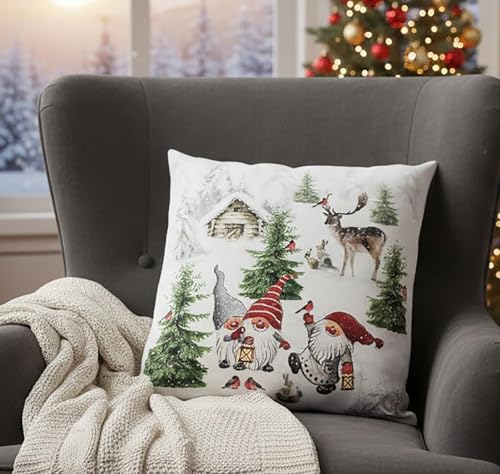 KAMACA Kissenbezug 40x40 cm weihnachtliche Kissenhülle mit festlichem...