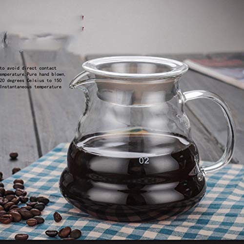 Buytg – Chaleira de café de vidro transparente de 360 ml, garrafa de café de vidro padrão para bule
