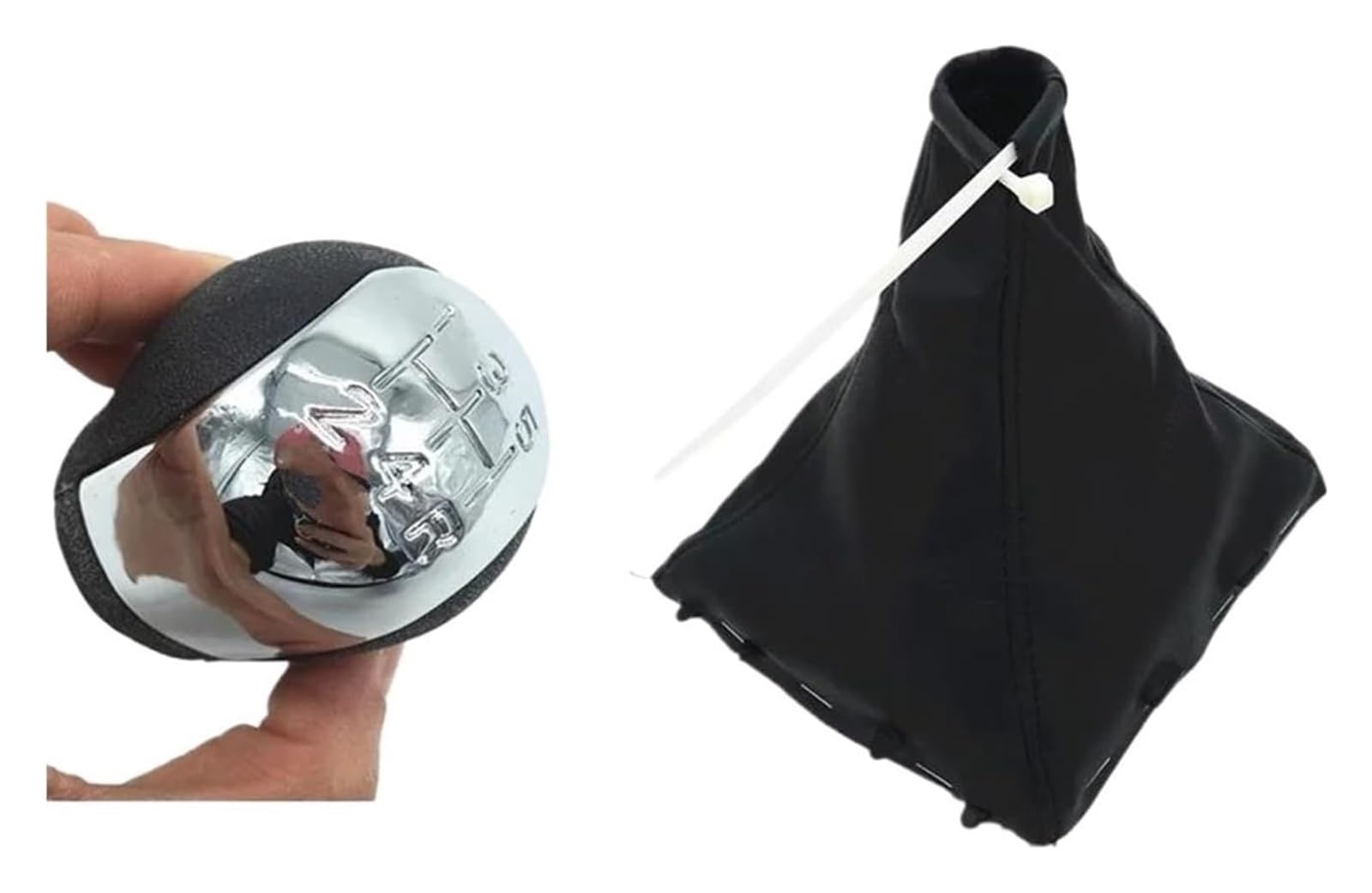 JSRVQKMS Car Gear Knob for Opel for Vauxhall for Corsa D S07 E X15 Hatchback Van 5 6 Speed Manual Car Gear Shift Knob Gaitor(Set R123456)