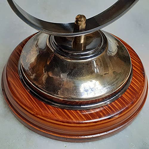 Brújula Náutica Antigua con Base de Madera y Soporte Giratorio miniatura 6
