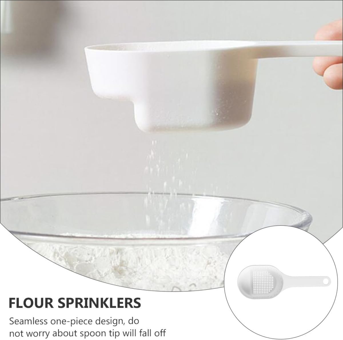 Ciieeo 2pcs Serving Spoons Flour Sifter for Baking and Sprinkling Filter Spoons Hanging