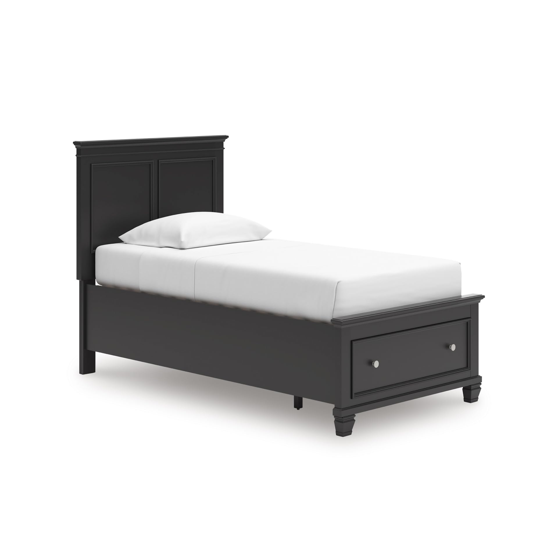 Signature Design by Ashley Lanolee Twin Platform Storage Bed, Black