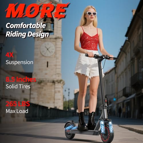 WERHY 10”/8.5” Electric Scooter, 500/350W Powerful Motor, 22/19MPH Top Speed, 25/22/16 Miles Long Range, Folding E Scooter with Dual Braking for Teens and Adults