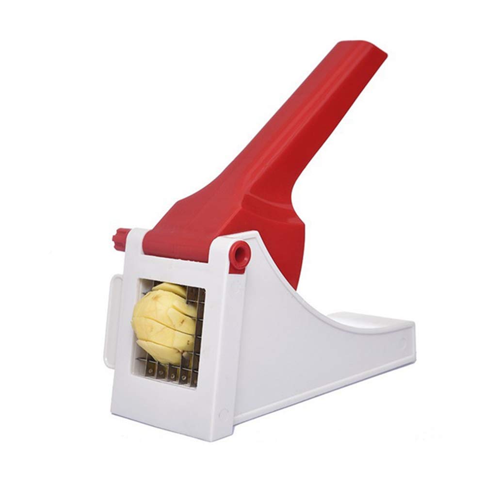 French Fries Potato Cutter Potatoes Chipper Cutter Designed for Home Use (Red)