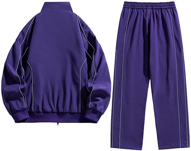 Outdoor Sports Suit Fashion Stand-up Collar Jacket Casual Versatile Long Sleeves Running Sports Wear(D,XX-Large)