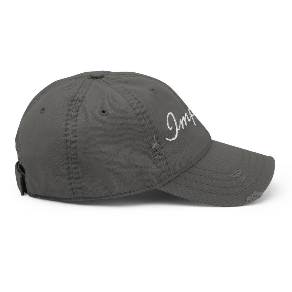 1958 Impala Classic Script Distressed Dad Hat - Vintage Chevy Haftowana czapka dla entuzjastów samochodów