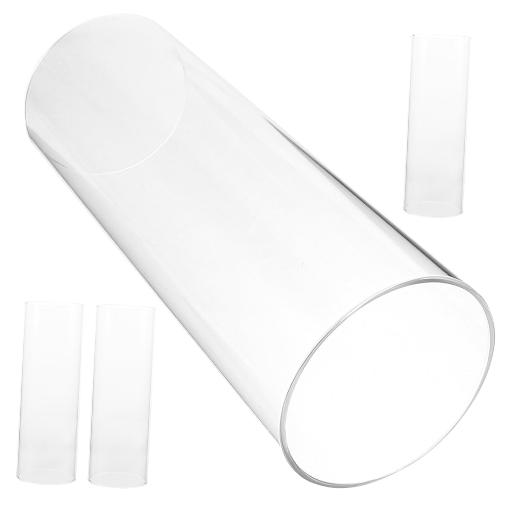 GLEAVI Coperchio Candela Antivento 4 Pezzi in Vetro Borosilicato Trasparente per Decorazioni per Candele e Piccoli Decori, Uso Fai da Te