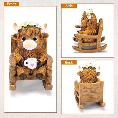 Highlandcowfigurineforbookshelfdecorhighlandcowsthemedgiftsforwomenresinfigureshomedeskdecorationsaccentsrest  Urban Country Home Decor Highland cow figurine for book shelf decor highland cows themed gifts for women resin figures home desk decorations accents rest  urban country home decor