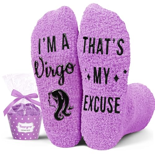 HAPPYPOP Virgo Gifts for Women - Virgo Socks August September Birthday Gifts Astrology Constellation Horoscope Presents