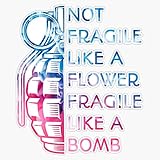 Not Fragile Like A Flower Fragile Like A Bomb Bumper Sticker Vinyl Decal 5 inches