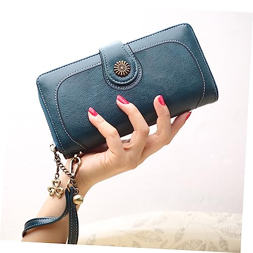 SAFIGLE Oil Wax Leather Women's Handheld Wallet Triple-Fold Zipper Purse Long Multi-Card Slots Clutch for Ladies Stylish Phone Bag for Travel4