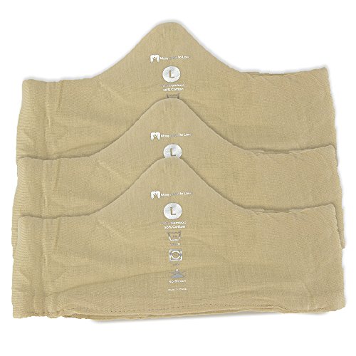 Keep Cool & Dry Bamboo Under-Bra Liners (Beige, L) - Natural, Thermoregulating, Wicking