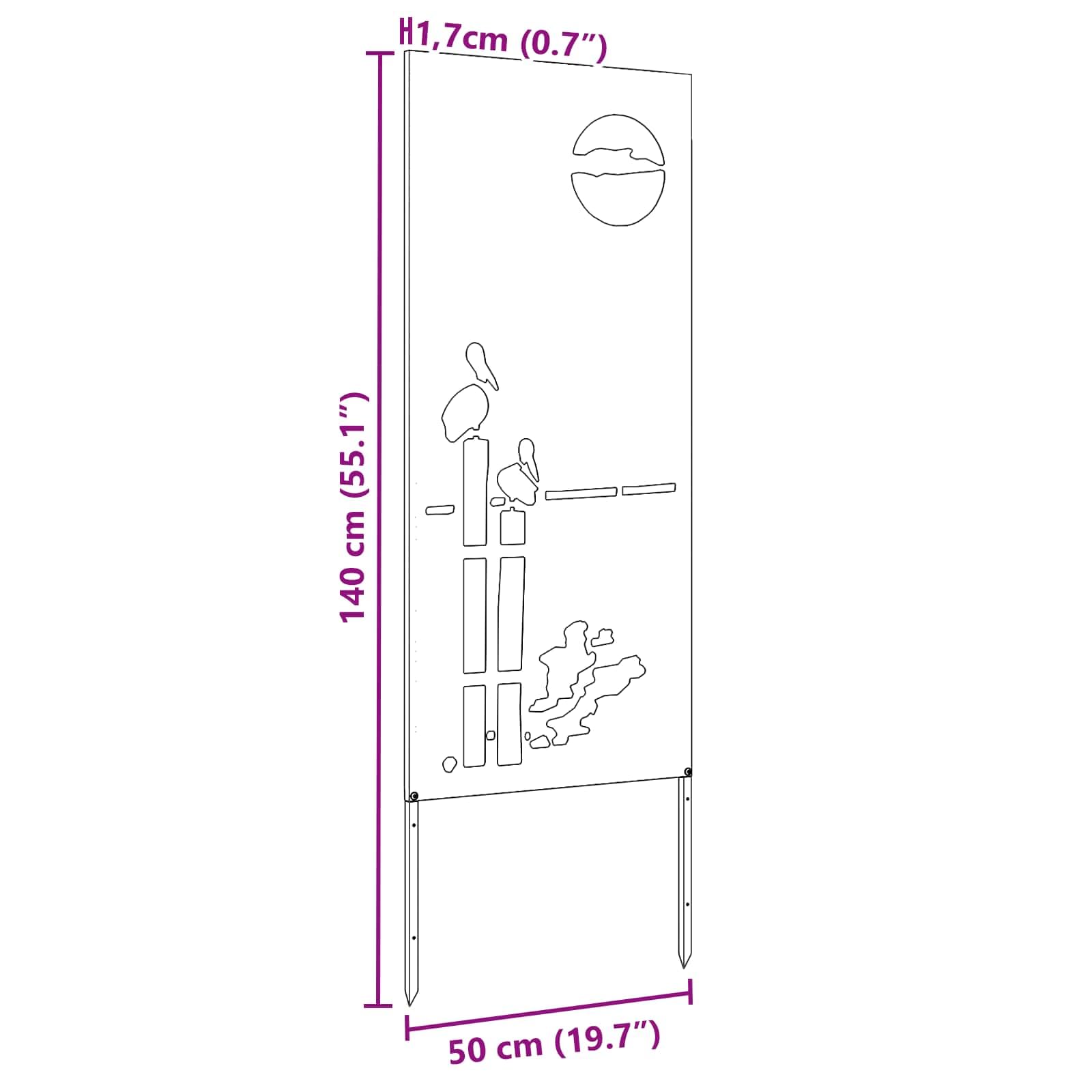 vidaXL Garten Sichtschutz-Leinwand Silber 50 x 140 cm Edelstahl