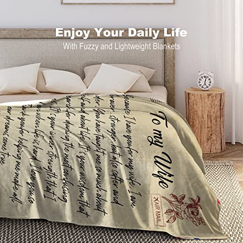 Cadeau épouse couverture flanelle avec message d'amour