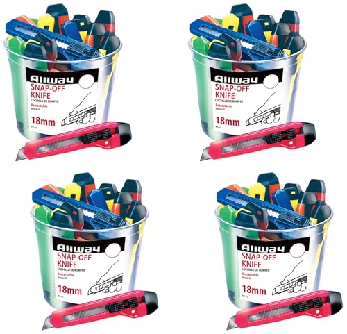 Image of ALLWAY K7-25 Retractable 18mm Snap-Off Knife, Neon, 100 Pack
