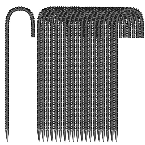 20 Pieces 12-Inch Garden Ground Stakes Galvanized Steel J Shape Hook Rebar Stakes - Heavy Duty Ground Anchors for Tents Position Kits Fences and Trampolines