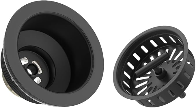 Desagüe de Fregadero de Cocina KONE Negro Mate 3-1/2 Pulgadas Acero Inoxidable miniatura 6