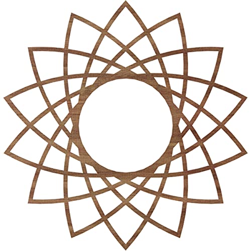 Image of Ekena Millwork 36 inchOD x 13 7 /8 inchID x 1 /4 inchT Eleanor Wood Fretwork Pierced Ceiling Medallion, Walnut