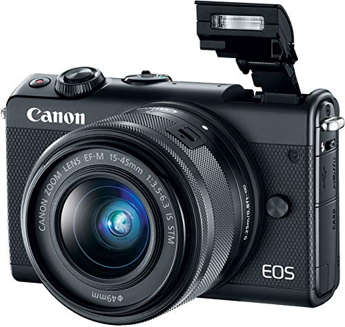Image of Canon EOS M100 2209C011 Mirrorless Camera w / 15-45mm Lens - Wi-Fi, Bluetooth and NFC Enabled (Black)