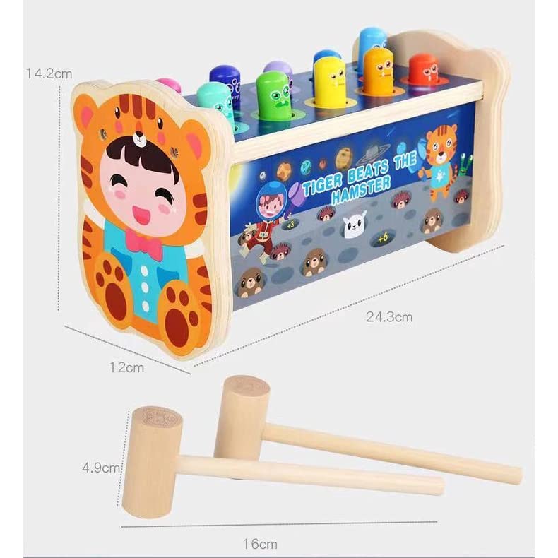 TOYARTSY Pounding Game - Hammer & Pound Toy for Single & Double Kids - Early Montessori Educational Tool Gift for Girls & Boys 2
