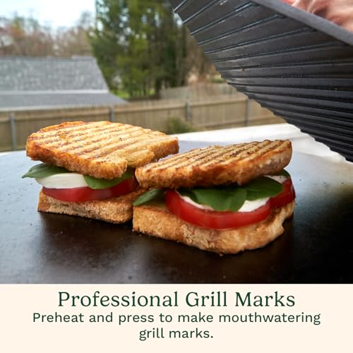 Image of Cuisinart XL Cast Iron Grill Press, 10 inch x 10 inch Heavy-Duty Nonstick Smash Burger Steak Press with Wooden Handle, Perfect Grill Accessory Ideal for Grilling, Paninis, and BBQs