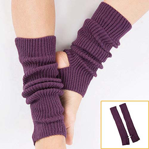 Image of YUANQIAN Women Winter Extra Soft Long Legwarmer Warmer Knitted Stirrup Leg Warmers for Yoga Ballet Dance