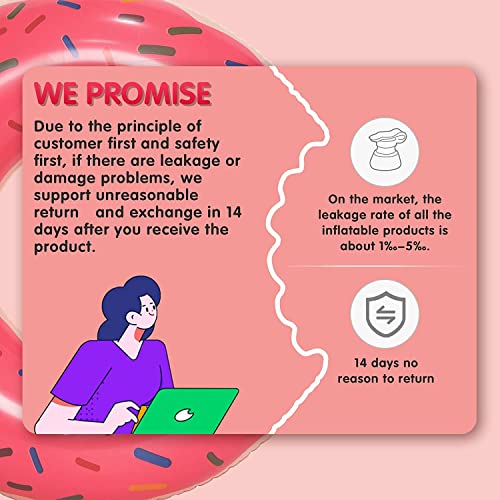 Dmar Pool Floats Donut Inflatables Donut Tube Pool Float Donut Pool Floats For Kids Donut Floatie Doughnut Pool Float Donut Swimming Ring For Beach Pool, 23.4", 1Pcs, Pink #TOP6