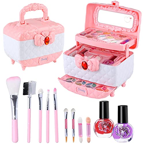 Botiniv Kit de Maquillaje Infantil para niña - Kit de Maquillaje para niñas de 10 a 12 años, Juego de Maquillaje de Juguete Lavable para niñas,Kits de Maquillaje para niñas de 6 a 8 años, Juego Cover